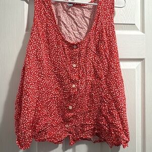 Old Navy Red Floral Crop Top